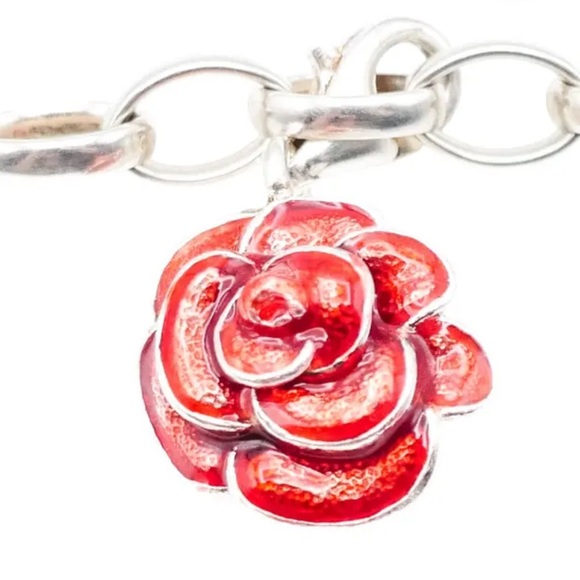 Thomas Sabo Red Rose Sterling Silver Charm Pendant - Picture 3 of 3